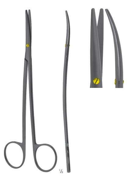 Ножиці хірургічні, дисекційні, "Metzenbaum Fino", "Ceramo TC", S-вигнута ручка, вигнуте лезо, тупокінцеві, довжина 200 мм. FEHLING INSTRUMENTS GmbH & Co. KG